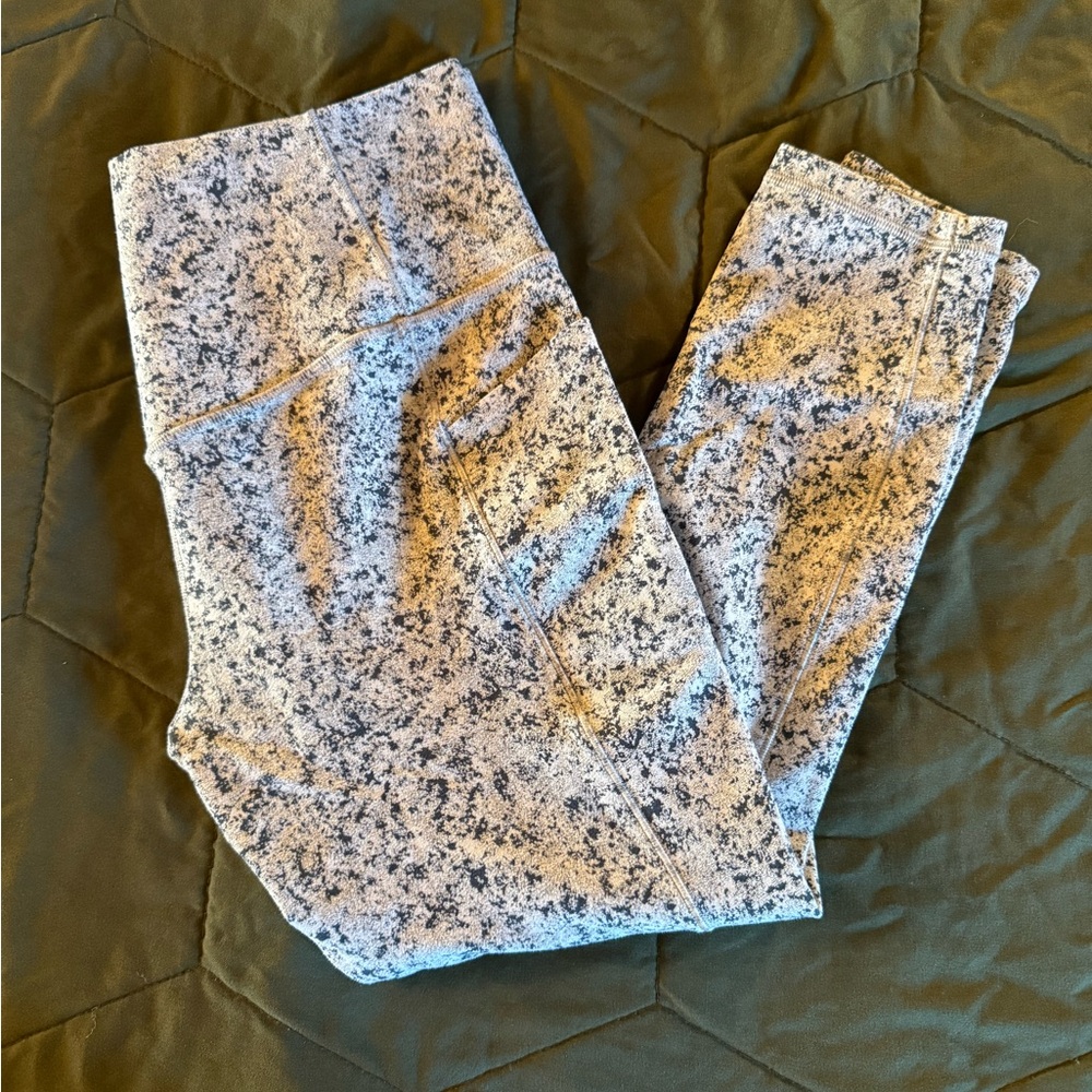 Athleta Black and Gray Textured Leggings